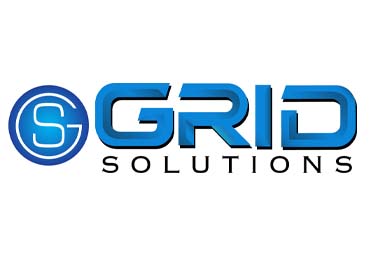 A 3 color logo for a power grid management company in St. Louis